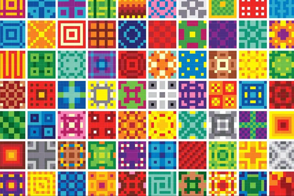 example sketches of pixel art pattern designs