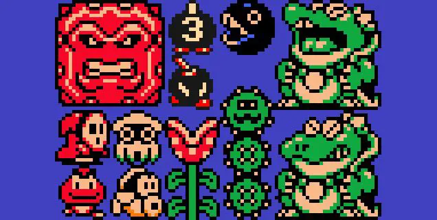 iconic video game pixel art from super mario bros and legend of zelda